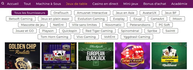 Magical Spin Casino jeux table